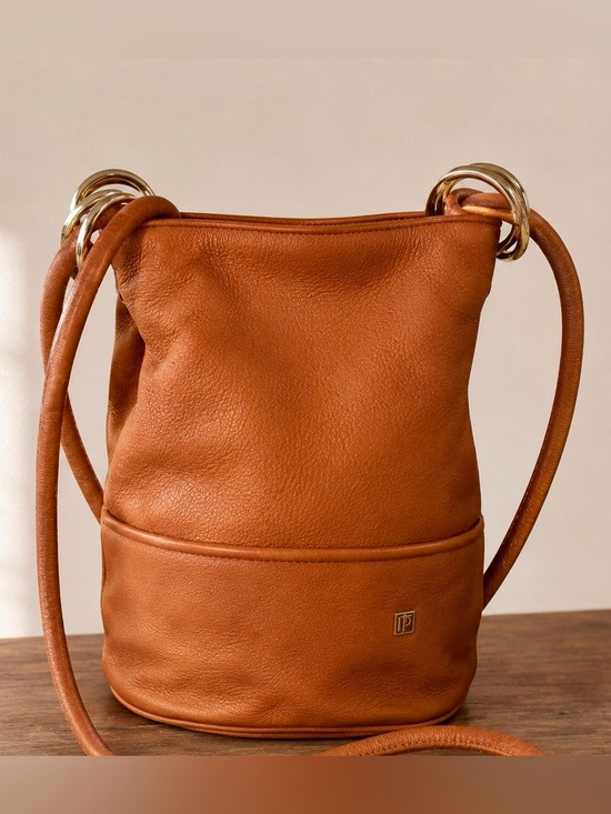 Pierre Balmain Handbags - Pierre BALMAIN/ Vintage Pebbled Leather Crossbody Bucket Bag